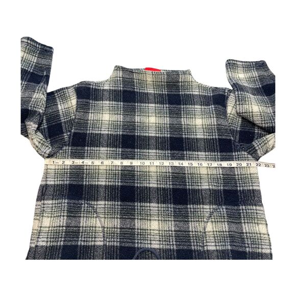 Liz Claiborne Sweater Women's Medium Black Green Plaid Polyester Drawstring Hem - Picture 6 of 8